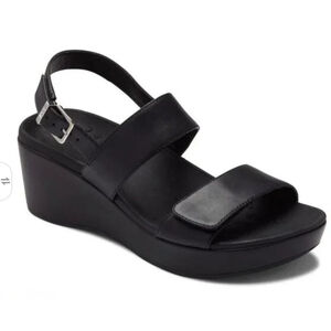 Vionic Lovell Leather Wedge Sandals Size 8